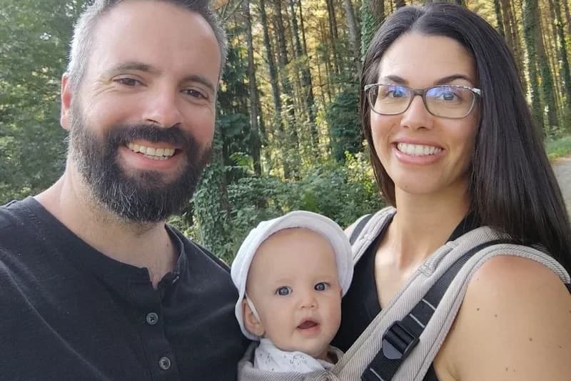María López Botín with her husband and baby, the household behind Formula Atlas