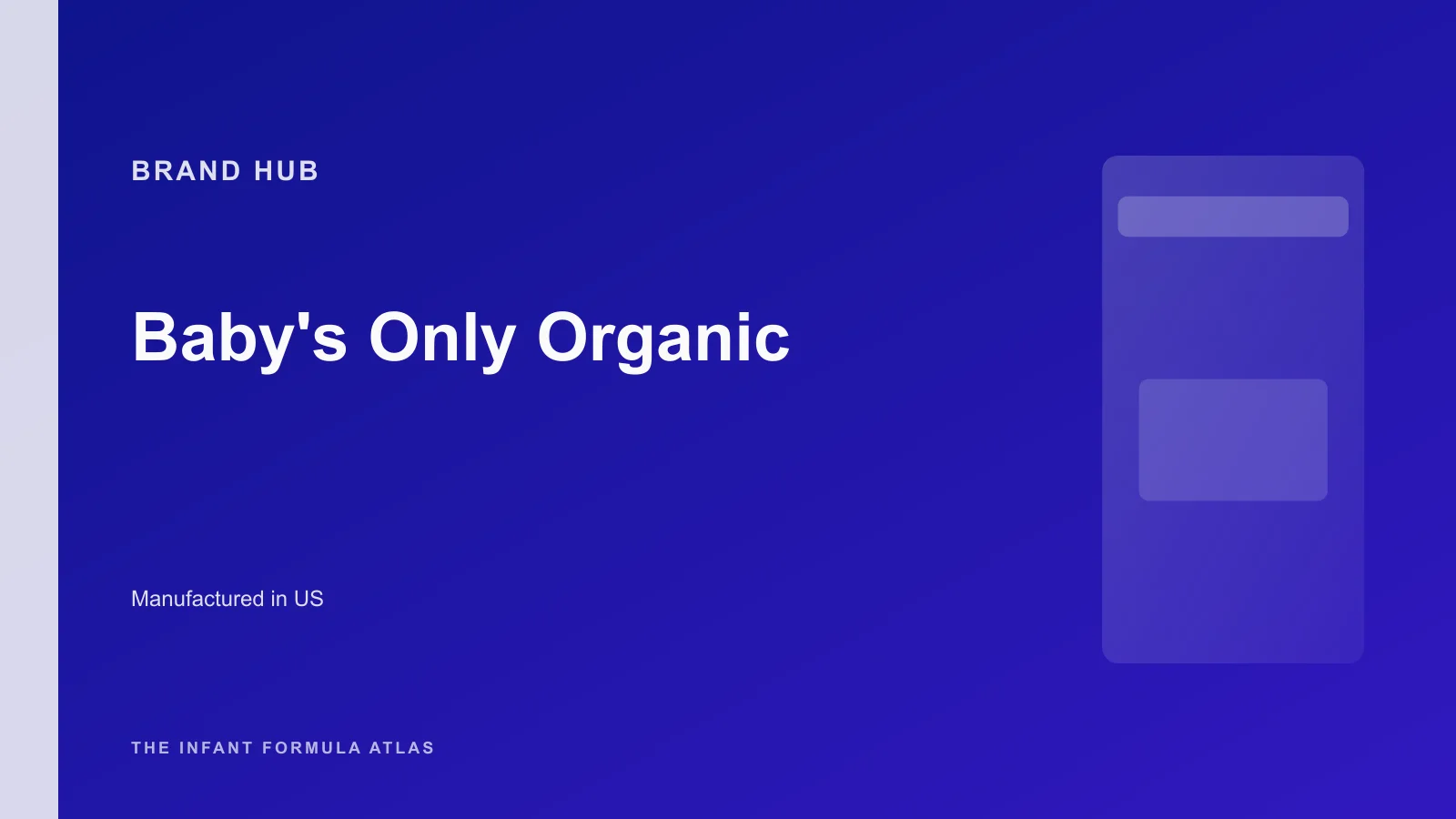 Baby's Only Organic brand hub hero