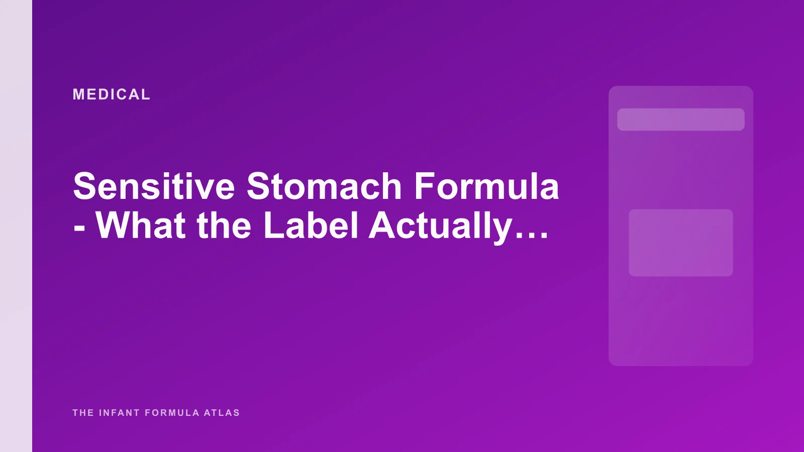 Sensitive Stomach Formula - What the Label Actually Changes, and What It Doesn't